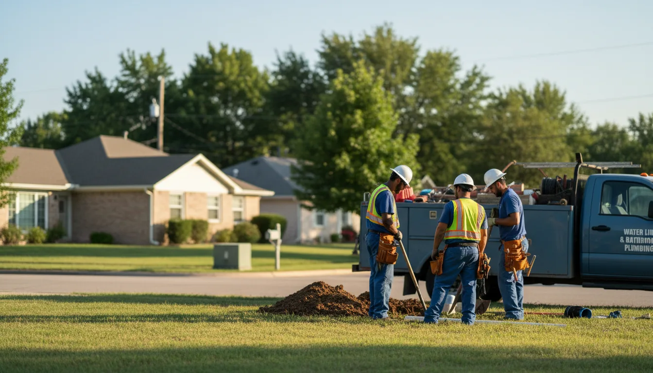 Residential water line and bathroom plumbing service in Elmo, MO